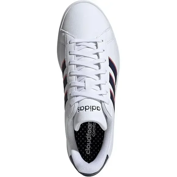 Adidas Men's Grand Court 2.0 Tennis Shoes Size 9.5 Sneakers - White Blue Scarlet - Picture 6 of 7